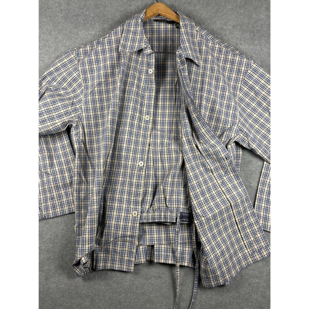 Eddie Bauer Plaid Pajama Set Button Top Drawstring Pants XXL 2-Piece Cotton